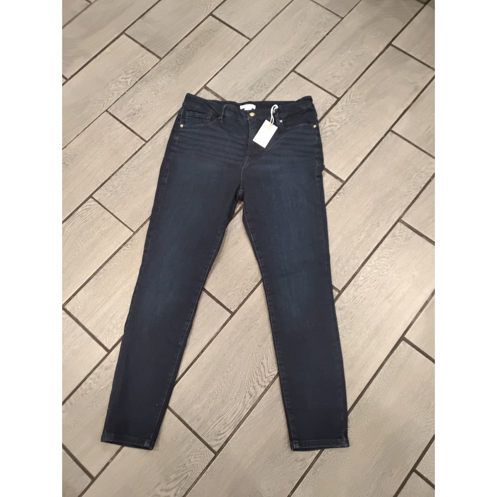 Good American The Gailela High Rise Straight Leg Dark Wash Denim Jeans-14